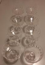 Set van zes kleine kristallen glazen, Ophalen, Zo goed als nieuw, Borrel- of Shotglas