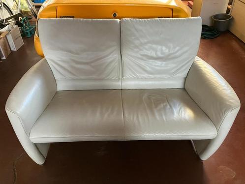 Jori Angel Wit leder tweezit perfecte staat 140cm, Huis en Inrichting, Fauteuils, Zo goed als nieuw, Leer, 125 cm of meer, 75 tot 100 cm