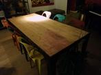 Eettafel: hout/metaal Maison Du Monde € 300, Ophalen, Metaal, Industrieel