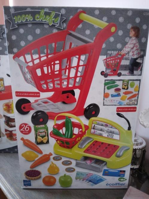 Chariot de supermarché pour enfants, caisse enregistreuse et