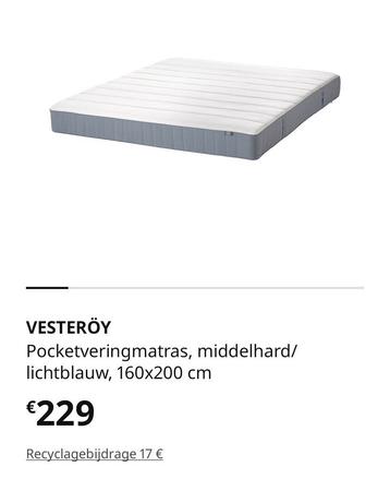 Gebruikte matras, amper gebruikt, perfecte staat 160 x 200cm beschikbaar voor biedingen