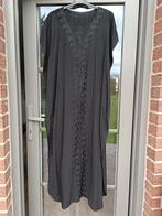 Lange zwarte tuniek met djellaba-borduursel, Ophalen of Verzenden