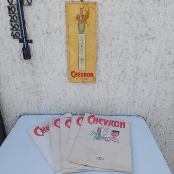 THERMOMETER TINNEN PLAAT CHEVRON GAZ NATURELS 1958 BRUXELLES beschikbaar voor biedingen