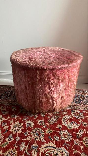 1970 retro vintage opberg box fluo roze dons bekleed beschikbaar voor biedingen