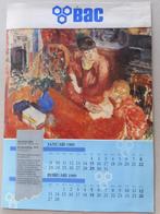 BAC kalender - 1989 - Kunstenaars Constant Meunier - Wouters, Verzenden, Maandkalender, Zo goed als nieuw
