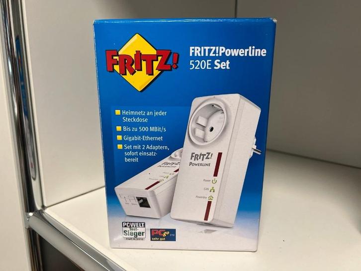 AVM Fritz!PowerLine 520E Set Gigabit gv78, Computers en Software, Accesspoints, Refurbished, Ophalen of Verzenden