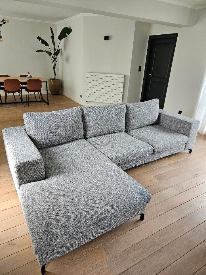 Zetel met chaise longue, Huis en Inrichting, Zetels | Zetels en Chaises Longues, Gebruikt, Driepersoons, 250 tot 300 cm, 150 cm of meer