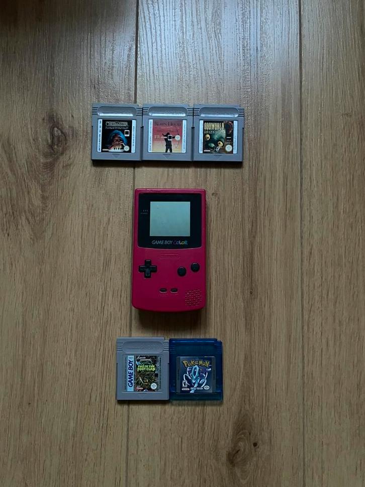 Gameboy Color met 5 games, Games en Spelcomputers, Spelcomputers | Nintendo Game Boy, Zo goed als nieuw, Game Boy Color, Met games