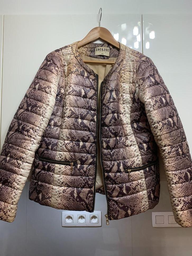 MOOI GEKLEED KORT DAMES JASJE, Kleding | Dames, Jassen | Zomer, Zo goed als nieuw, Maat 42/44 (L), Beige, Ophalen of Verzenden