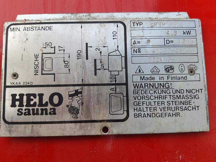 Sauna kachel 4.5kw, Sport en Fitness, Sauna, Gebruikt, Accessoires, Fins of Traditioneel, Ophalen