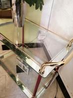 TABLE DESSERTE à roulettes, plateaux en verre vintage TBE, Glas, Rechthoekig, Zo goed als nieuw, Ophalen