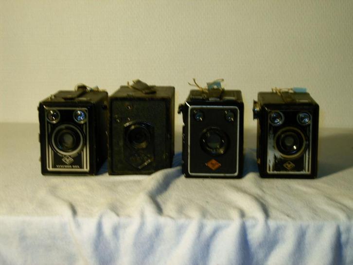 4 boxcamera’s, Verzamelen, Foto-apparatuur en Filmapparatuur, Fototoestel, Voor 1940, Ophalen of Verzenden