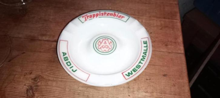 Brouwerij bier opaline asbak Trappistenbier Westmalle, Verzamelen, Biermerken, Gebruikt, Overige typen, Overige merken, Ophalen of Verzenden