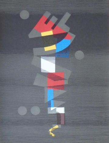 MICHEL SEUPHOR / KUNST OP CAMPUS / KLEURLITHO / 72x55cm SIG beschikbaar voor biedingen