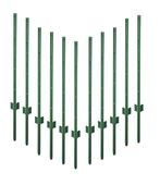 Metalen W Palen 145cm groen of grijs 11 stuks, Jardin & Terrasse, Clôtures de jardin, Enlèvement ou Envoi, Neuf, Clôture en treillis métallique