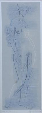 GERARD GAUDAEN / NAAKTE VROUW / KLEURLINO / 49x27cm / KADER, Antiek en Kunst, Kunst | Litho's en Zeefdrukken, Ophalen of Verzenden