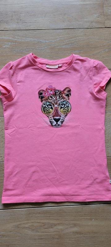 Roze T-shirt met panter - Someone  - maat 134 (9 jaar), Kinderen en Baby's, Kinderkleding | Maat 134, Gebruikt, Meisje, Ophalen of Verzenden