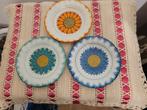 3 kleine vintage deco-schoteltjes met bloemenpatroon, Antiek en Kunst, Antiek | Servies los, Ophalen of Verzenden