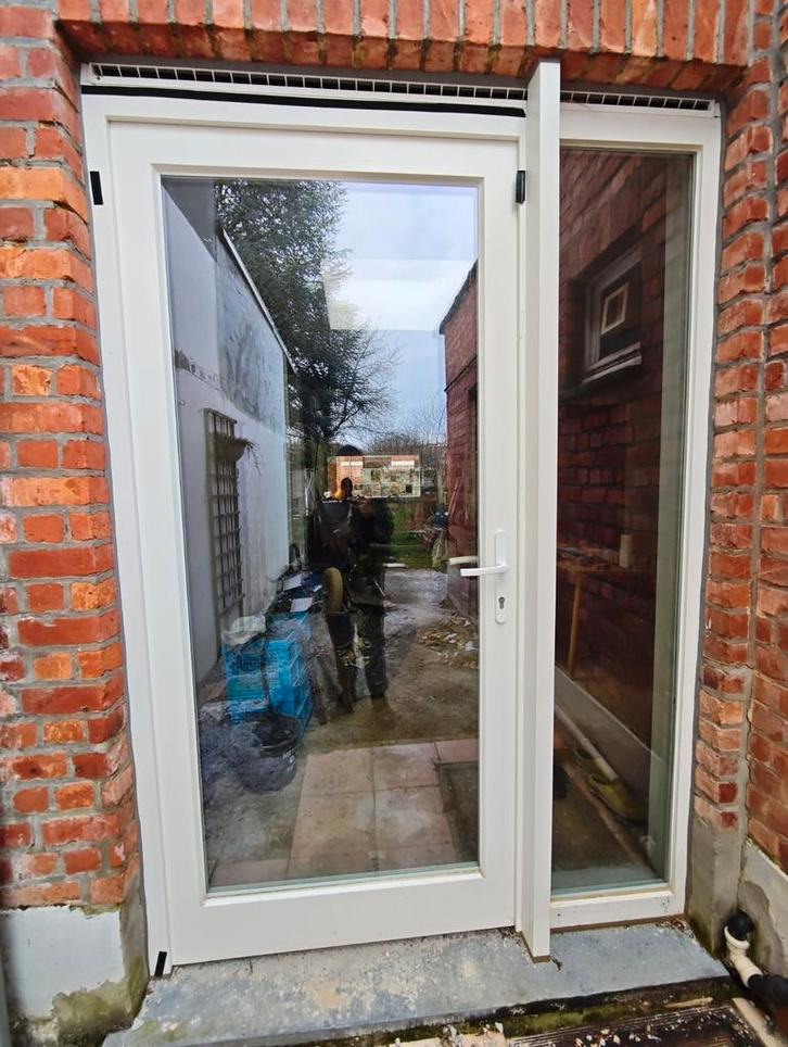 samengestelde houten buitendeur, Bricolage & Construction, Fenêtres & Moustiquaires, Utilisé, Porte extérieure, Verre, Enlèvement