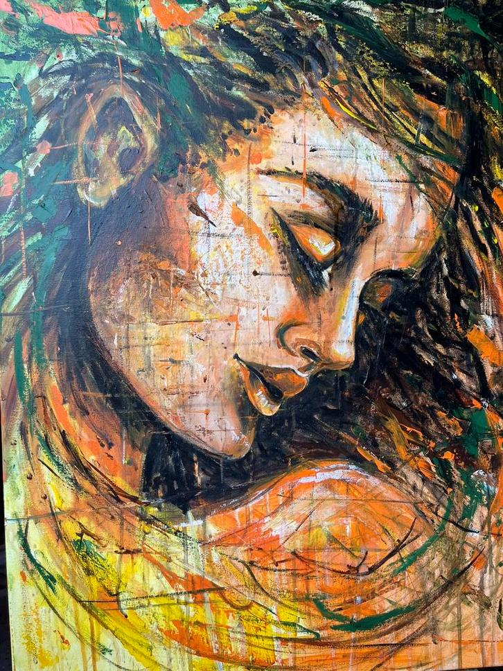 Vrij groot bijzonder schilderij Mk Art, Antiek en Kunst, Kunst | Schilderijen | Modern, Ophalen