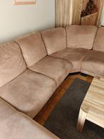 Hoekzetel met lounge – Beige stof (3,2m x 2,5m), Huis en Inrichting, Zetels | Zetels, Gebruikt, Hoekbank, 300 cm of meer, Beige stof