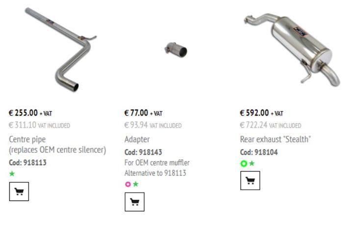 Supersprint uitlaat auto, Auto-onderdelen, Uitlaatsystemen, Audi, Volkswagen, Skoda, Gebruikt, Ophalen