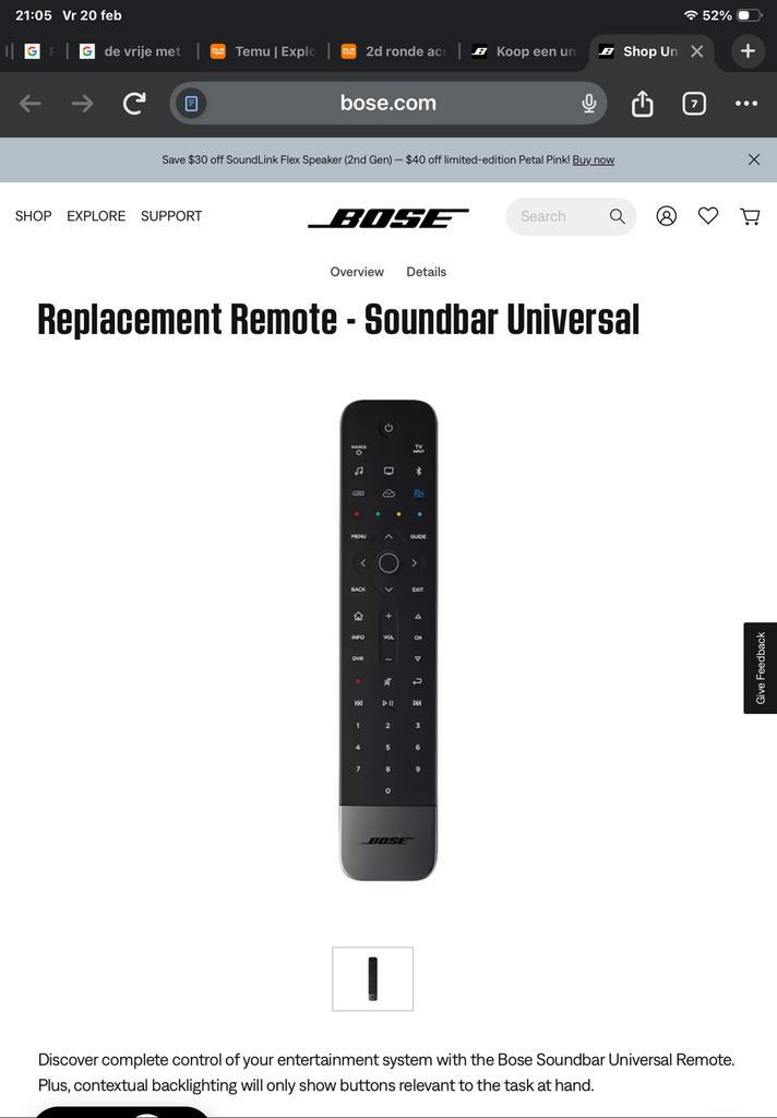 télécommande Bose, TV, Hi-fi & Vidéo, Télécommandes, Neuf, Originale, Récepteur ou Amplificateur, Avec écran, Enlèvement