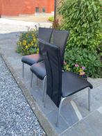 Lot de 3 chaises noires en simili cuir – bon état, Maison & Meubles, Chaises, Trois, Enlèvement, Utilisé, Cuir