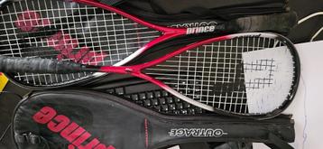 2 prince squashrackets, Enlèvement, Comme neuf, Raquette, Avec housse