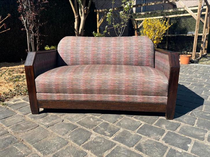 Art deco zetel nieuwe stoffering, Huis en Inrichting, Zetels | Zetels en Chaises Longues, Zo goed als nieuw, Ophalen