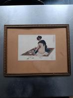 Prent ' l'amour ou l'argent ', Antiek en Kunst, Ophalen of Verzenden