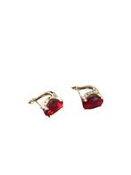 Boucles d'oreilles plaqué or 18 carats pierre rouge, Bijoux, Sacs & Beauté, Avec cristal, Puces ou Clous, Rouge, Envoi