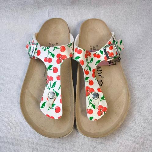teen slippers papillio model Gizeh cherry fruit ledermaat 41, Kleding | Dames, Schoenen, Slippers, Ophalen of Verzenden