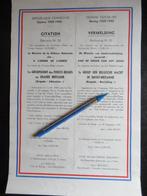 WW II - Brigade Piron - Citation française 1950, Collections, Objets militaires | Seconde Guerre mondiale, Autres types, Armée de terre