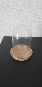 Glazen stolp op houten voet, Maison & Meubles, Accessoires pour la Maison | Cloches, Comme neuf, Enlèvement ou Envoi