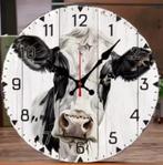 Horloge murale ronde en bois Friese Cow (25cm), Enlèvement ou Envoi, Neuf, Horloge murale