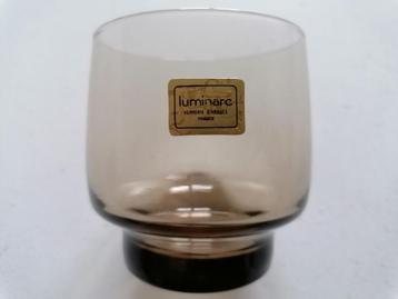 Vintage smoke drinkglas - Luminarc (14 lage + 3 hoge)