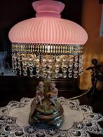 Zeer prachtige capedimonte lamp met kristallen pegels, Antiek en Kunst, Ophalen of Verzenden
