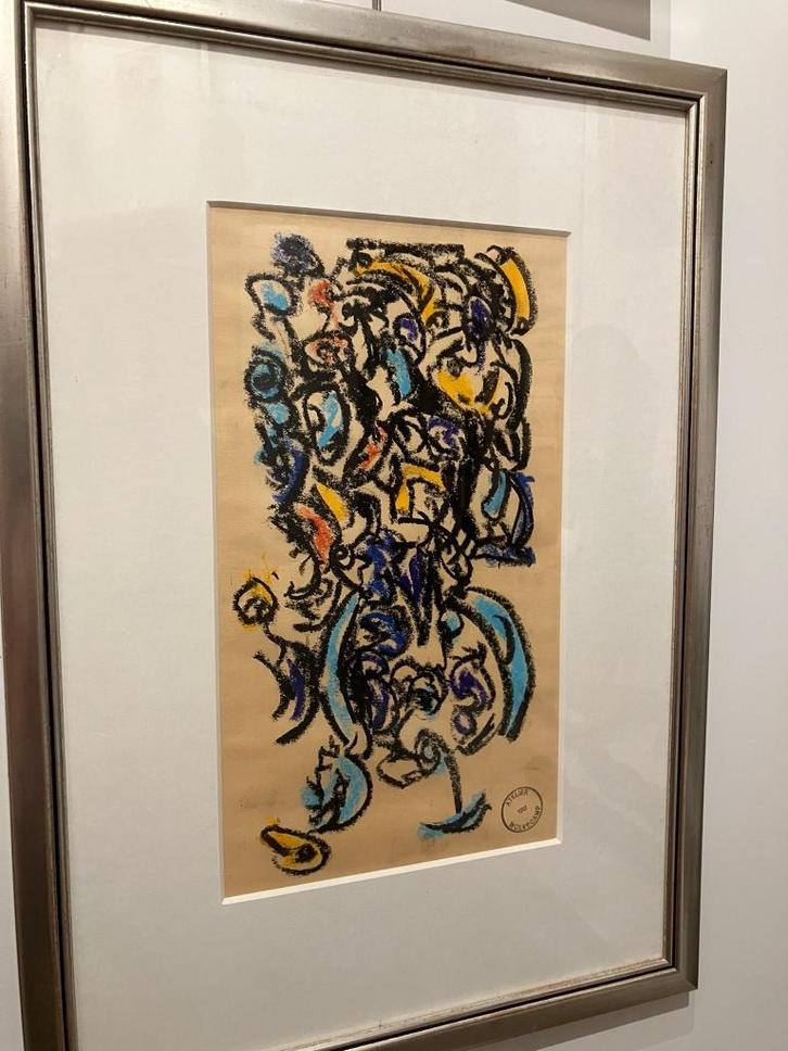 Krijttekening van Theo Wolvekamp Cobra Kunstenaars, Antiek en Kunst, Kunst | Schilderijen | Modern, Ophalen