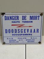 Plaque émaillée Philips danger de mort, Verzamelen, Ophalen of Verzenden, Zo goed als nieuw, Reclamebord