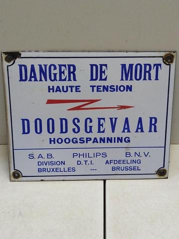 Plaque émaillée Philips danger de mort  beschikbaar voor biedingen