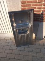 evier cuisine double bac a encastrer 50 cm sur  100 cm, Ophalen of Verzenden, Zo goed als nieuw