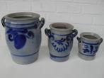 set de POTS ANCIENS EN GRES GRIS/BLEU, Ophalen, Overige materialen, Gebruikt, Rond