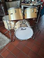Pearl wood fiberglas vintage drumstel 70's met concert toms, Muziek en Instrumenten, Ophalen, Zo goed als nieuw