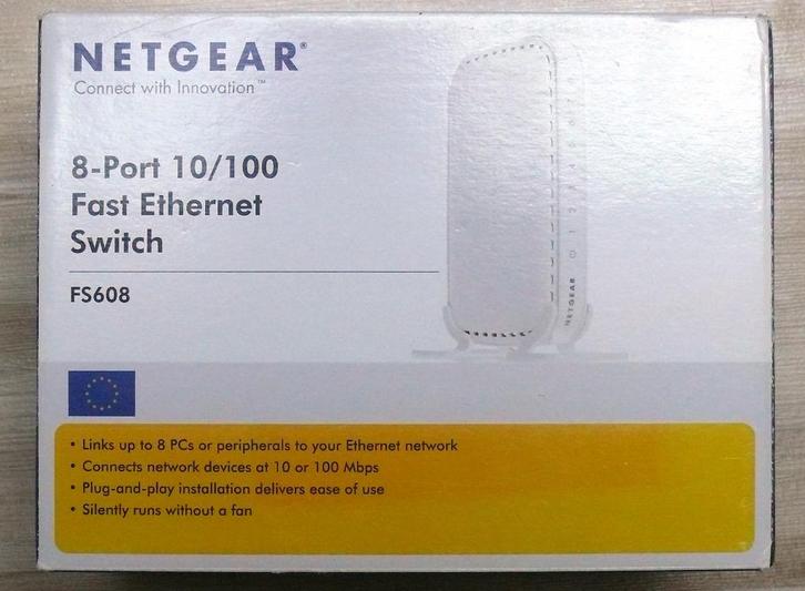 NETGEAR FS608 commutateur réseaux 8 ports, Computers en Software, Netwerk switches, Nieuw, Ophalen of Verzenden