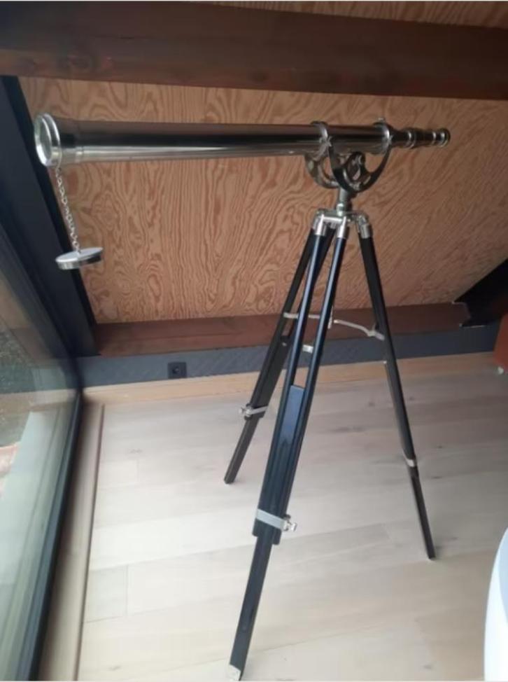 Telescoop - Verrekijker op standaard - Klassiek messing, Antiek en Kunst, Antiek | Gereedschap en Instrumenten, Ophalen of Verzenden