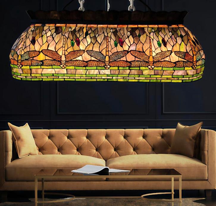 Mega Grote Tiffany hanglamp/woonkamerlamp/keukenlamp, Huis en Inrichting, Lampen | Hanglampen, Zo goed als nieuw, Glas, Ophalen