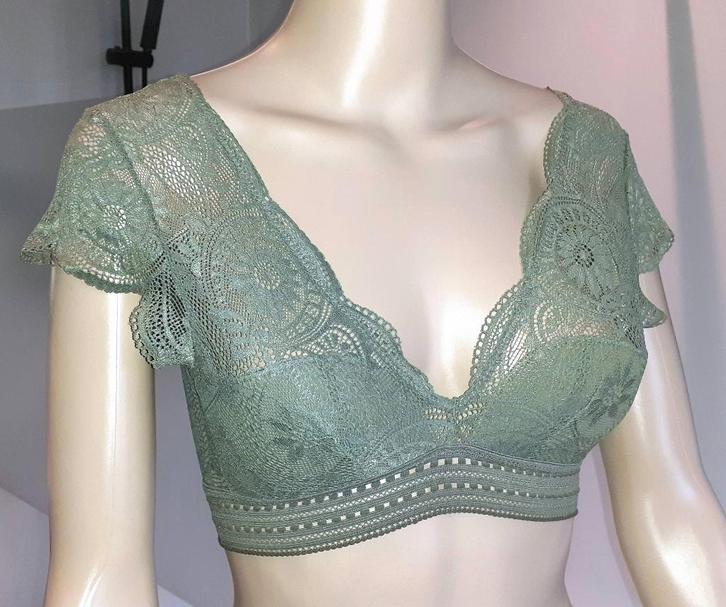 bralette khaki groen kant Undiz XS, Kleding | Dames, Ondergoed en Lingerie, BH, Groen, Verzenden