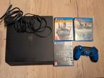 PS4 Slim (1 controller en alle kabels) + RPG spellen, Games en Spelcomputers, Ophalen of Verzenden, Zo goed als nieuw, Slim
