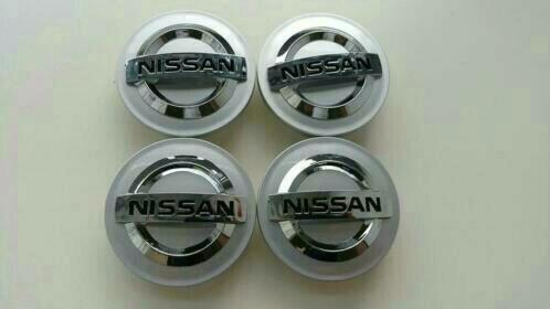 Nissan wieldoppen/center caps Ø 54 mm zwart/zilver, Auto diversen, Wieldoppen, Nieuw, Ophalen of Verzenden
